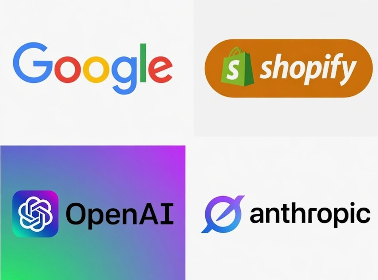 Google Shopify OpenAI Agentic Commerce Requirements - Structured Product Data and Brand Signals Google, Shopify, and OpenAI logos with text highlighting their requirements for AI agents: structured product data and verifiable brand signals